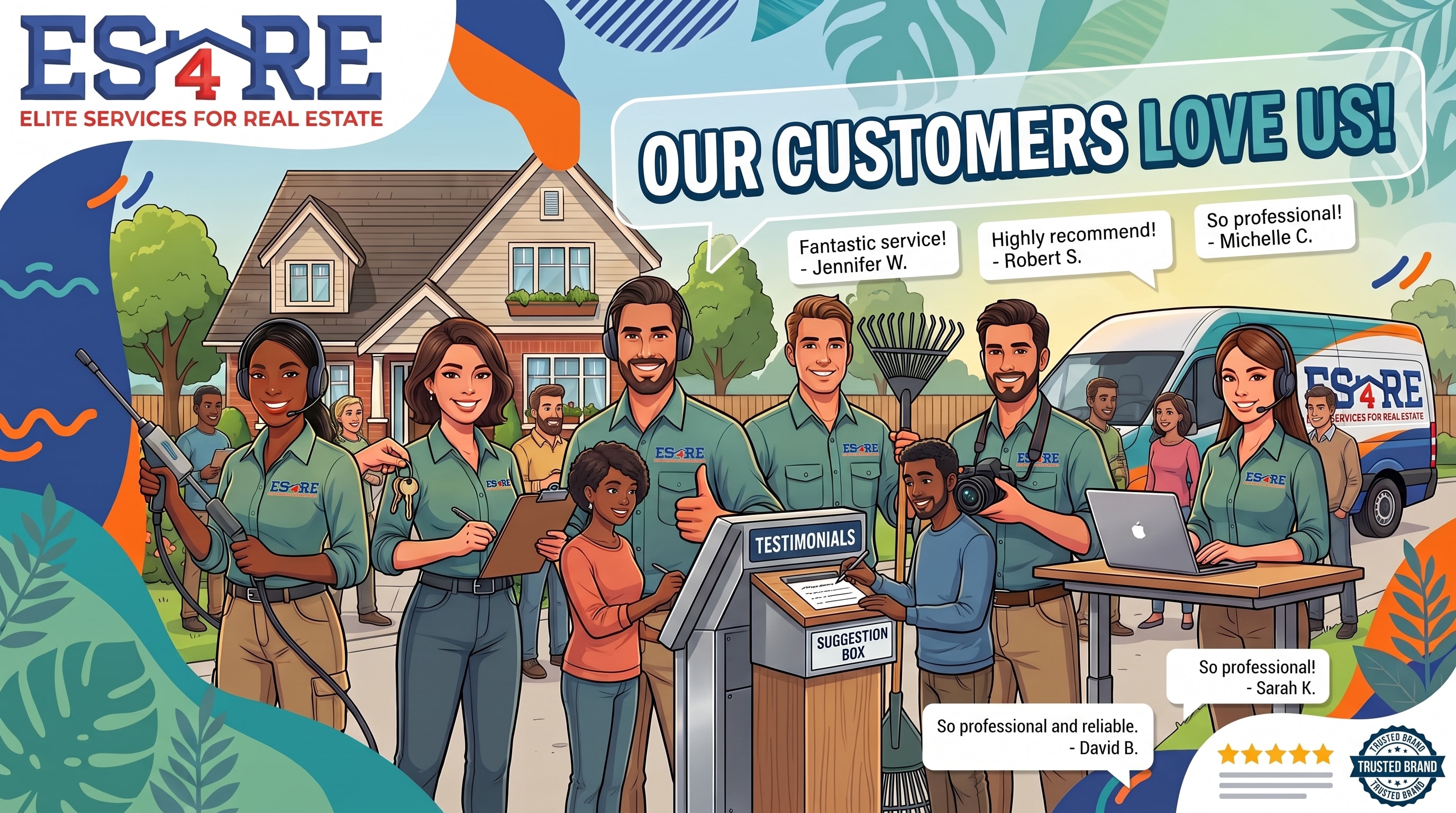 Elite Services for Real Estate team with customer testimonials